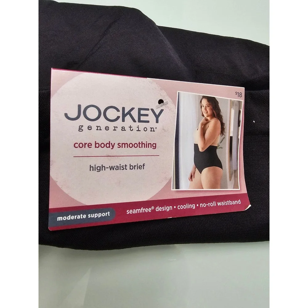 Jockey Generation Womens High Waist Brief Shapewear Black Nylon Blend Size M